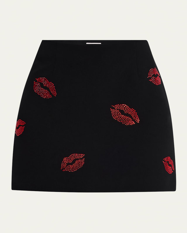 Doris Kissing Booth Embroidered Mini Skirt